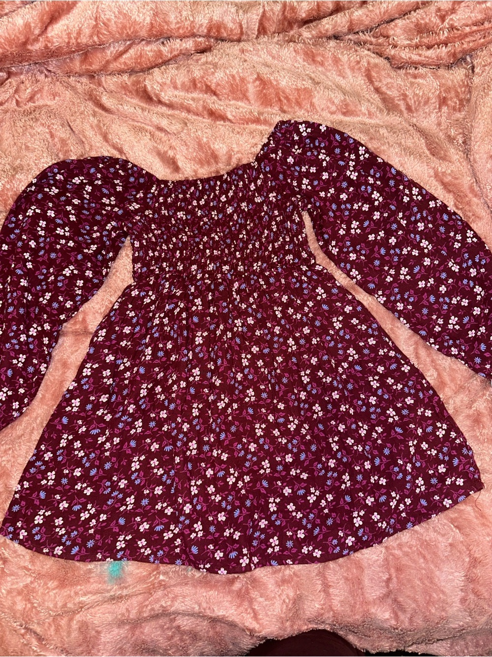 Cat & Jack Burgundy Floral Dress